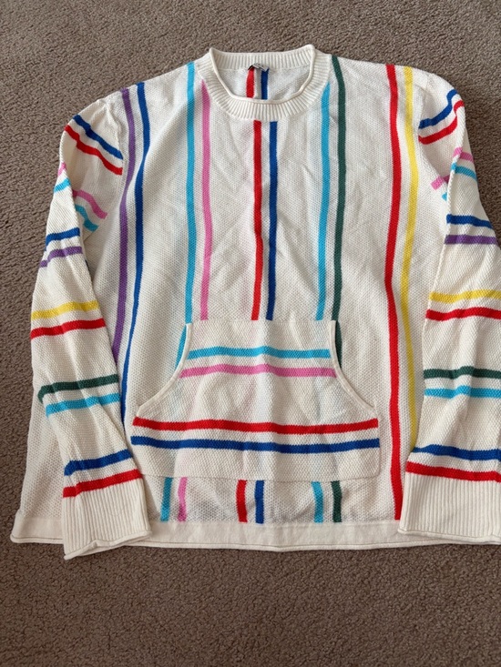 KULE Sweaters - KULE Cream Sweater with Multicolor Stripes